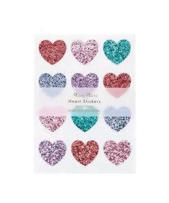 Meri Meri Rainbow Glitter Heart Stickers
