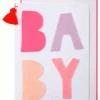 Meri Meri Pink Felt Baby Card