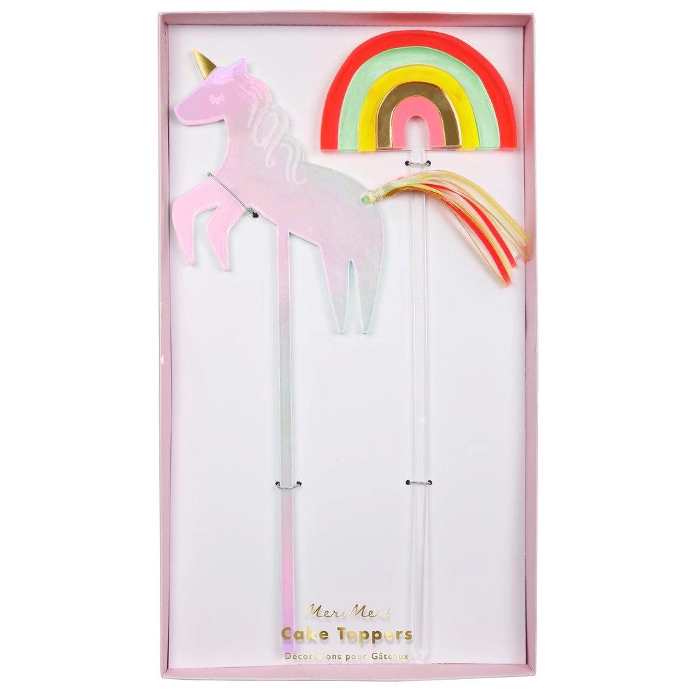 Meri Meri Unicorn Rainbow Acrylic Cake Toppers 3 Meri Meri Unicorn Rainbow Acrylic Cake Toppers
