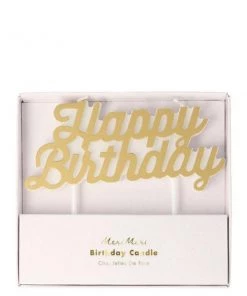 Meri Meri Gold Happy Birthday Candle
