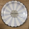 Meri Meri Aqua Fan Stripe Large Plates Baby Blue