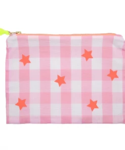 Meri Meri Small Pink Vichy and Stars Clutch