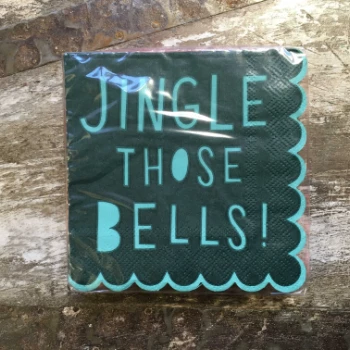 Meri Meri Green and Red Jingle Those Bells Napkins 3 Meri Meri Green and Red Jingle Those Bells Napkins