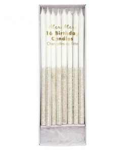 Meri Meri Silver Glitter Dipped Candles