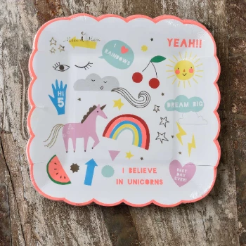 Meri Meri Pack of 8 Unicorn Paper Plate 3 Meri Meri Pack of 8 Unicorn Paper Plate