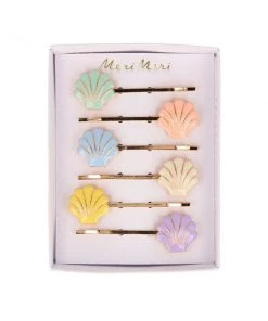 Meri Meri Enamel Shell Hair Slides (x 6)