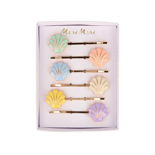 Meri Meri Enamel Shell Hair Slides (x 6) 3 Meri Meri Enamel Shell Hair Slides (x 6)
