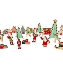 Meri Meri Calendrier de l'Avent en bois Village en fète