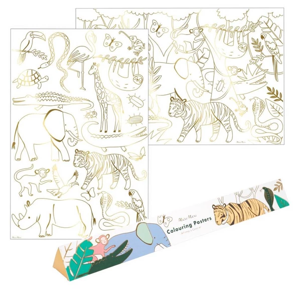 Meri Meri Jungle Colouring Posters 3 Meri Meri Jungle Colouring Posters