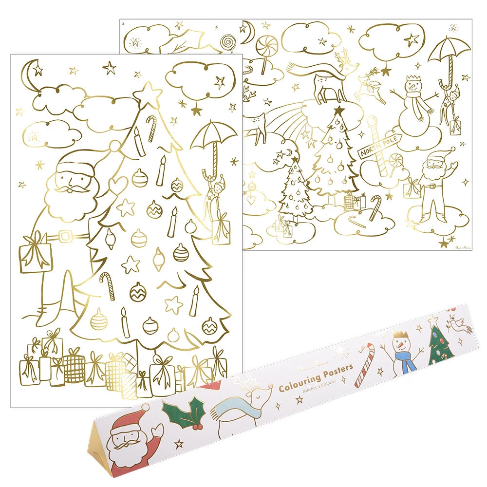 Meri Meri Pack of 2 Christmas Coloring Poster 3 Meri Meri Pack of 2 Christmas Coloring Poster