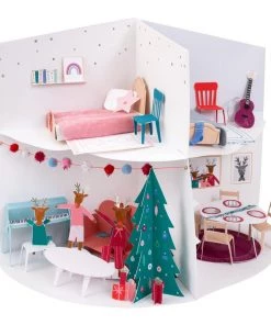 Meri Meri Calendrier de l’Avent en papier Maison à Noël à déplier et à organiser