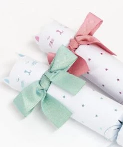 Meri Meri Set de 6 grands crackers Chats contenant un petit chat en bois