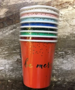 Meri Meri Set of 8 Paper Be Merry Cup
