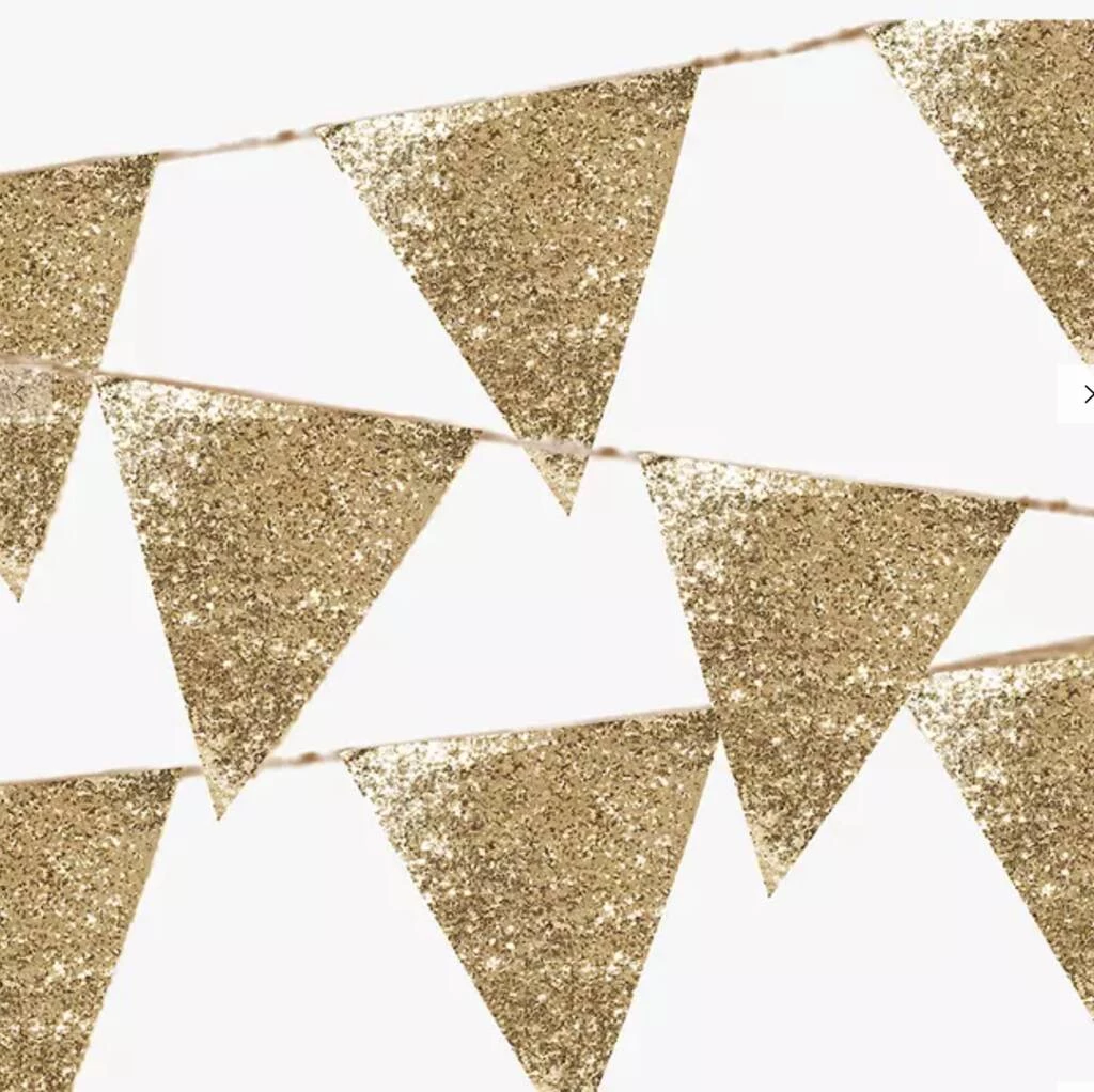 Meri Meri Luxe Gold Glitter Bunting 4 Meri Meri Luxe Gold Glitter Bunting