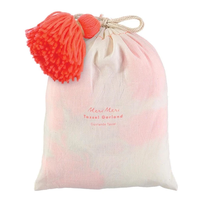 Meri Meri Pink Coral Tassels Garland 4 Meri Meri Pink Coral Tassels Garland