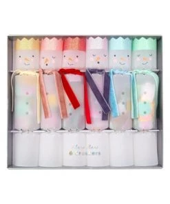 Meri Meri Set of 6 Rainbow Snowmen Small Confetti Crackers