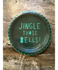Meri Meri Large Bicoloured Jingle those Bells Paper Plate