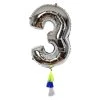 Meri Meri Silver Fancy number balloon 1 Meri Meri Silver Fancy number balloon