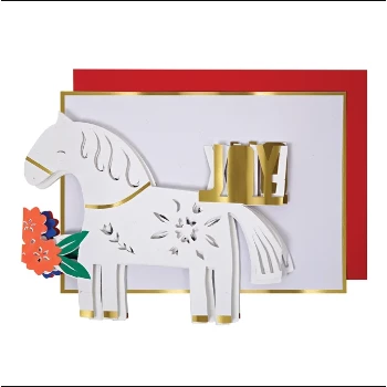 Meri Meri Dala Horse Christmas Card 3 Meri Meri Dala Horse Christmas Card