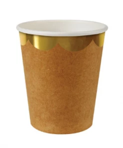 Meri Meri Set of 8 Kraft and Gold Cup