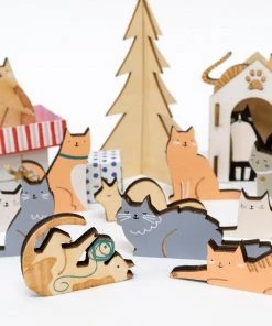 Meri Meri Calendrier de l’avent Chats de Noël avec jolie mallette chat