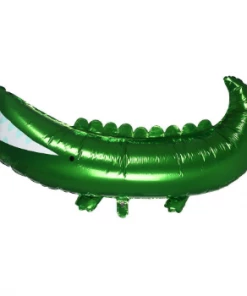 Meri Meri Green Mylar Printed Foil Neon Cord Crocodile Balloons