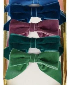 Meri Meri Set de 8 pinces à cheveux Noeud pap en velours - 8 couleurs