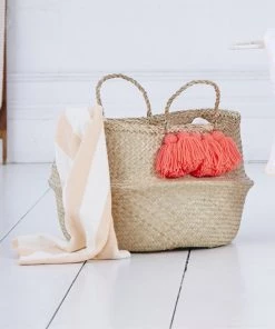 Meri Meri Basket with Neon Pompoms