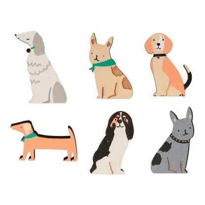 Meri Meri Set de 6 grands crackers Chiens contenant un petit chien en bois 5 Meri Meri Set de 6 grands crackers Chiens contenant un petit chien en bois