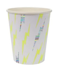 Meri Meri Pack of 8 Holographic Silver Zap Cups