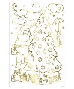 Meri Meri Set de 2 grandes affiches à colorier pour Noël – détails dorés
