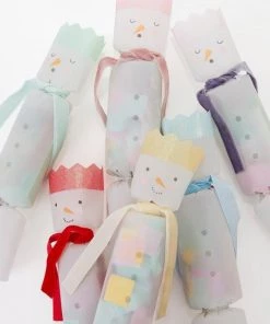Meri Meri Set of 6 Rainbow Snowmen Small Confetti Crackers