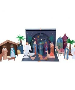 Meri Meri Calendrier de l'avent Crèche en papier sous la forme d'un livre