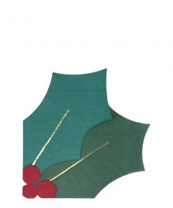 Meri Meri Pack of 16 Holly Leaf Napkins