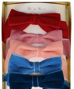 Meri Meri Set de 8 pinces à cheveux Noeud pap en velours - 8 couleurs