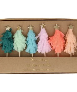 Meri Meri Pack of 12 Rainbow Fringe Tree Party Picks