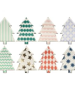 Meri Meri Pack of 8 Patterned Christmas Tree Plate