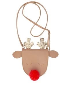 Meri Meri Renne Leather Shoulder Bag with Neon Pink Tassel